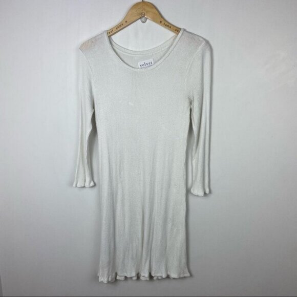 Anthropologie Chrissy Tunic White Velvet Graham Size Medium Long Sleeve Boho M - Picture 10 of 10